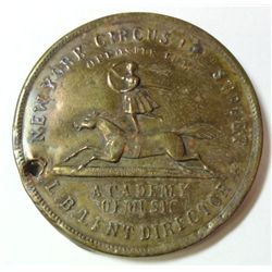 1860'S NEW YORK CIRCUS TROUPE "SHELL" ADVERTISING TOKEN
