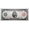 Image 1 : 1914 FIVE DOLLAR FEDERAL RESERVE NOTE RED SEAL AU/UNC