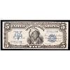 Image 1 : 1899 $5.00 SILVER CERTIFICATE, INDIAN CHIEF, AU NICE