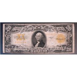 1922 $20 GOLD CERTIFICATE, NICE VF+