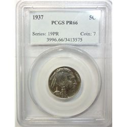1937 proof  Buffalo nickel  PCGSPR66