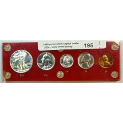 1940 proof set in capital holder  GEM