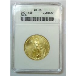 2001 $25 gold Eagle    ANACS68