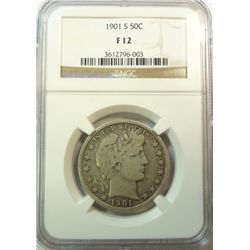 1901S Barber half $  NGC12