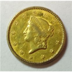 1849 $1 gold  XF/AU