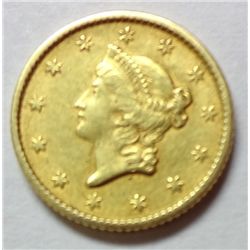 1853 $1 gold  XF/AU