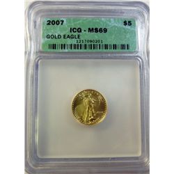 2007 1/10th oz. Gold Eagle  NGC69