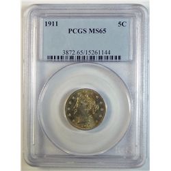 1911 LIBERTY NICKEL PCGS MS-65 GEM!