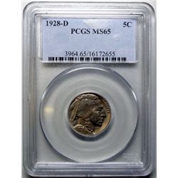1928-D BUFFALO NICKEL PCGS MS-65 VERY RARE IN THIS GRADE