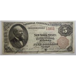 1882 $5 NATIONAL ALBANY, NY VF
