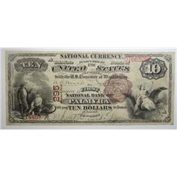 1882 $10 NATIONAL PALMYRA, NY VF PINHOLE
