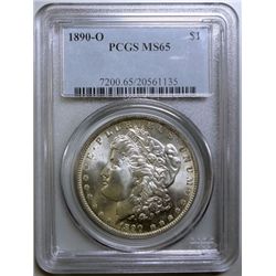 1890-O MORGAN DOLLAR PCGS MS-65 GEM