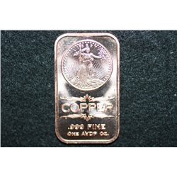 2012 Copper Ingot, .999 Fine 1 Oz.