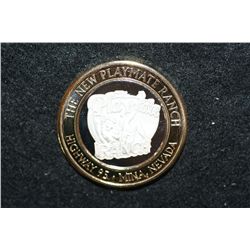 The New Playmate Ranch, Limited Edition Two-Tone $10 Silver State Brothel Token, .999 Fine