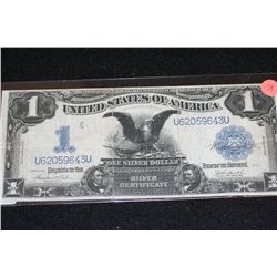 1899 US Silver Certificate $1, Blue Seal, #U62059643U Large Eagle