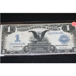 1899 US Silver Certificate $1, Blue Seal, #U62059643U Large Eagle