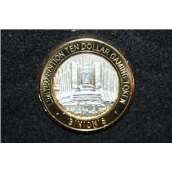 Binion's Gambling Hall & Casino, Limited Edition Two-Tone $10 Gaming Token, .999 Fine