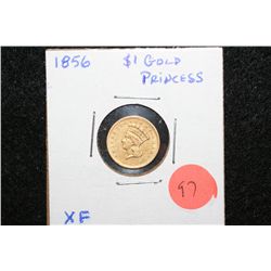 1856 Indian Princess $1 Gold Coin, XF