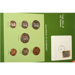 Bailiwick of Guernsey; Coin Sets of All Nations W/Stamp dated 1984