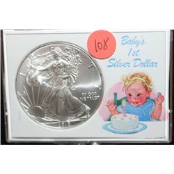2010 Silver Eagle $1, "Baby's 1st Silver Dollar"