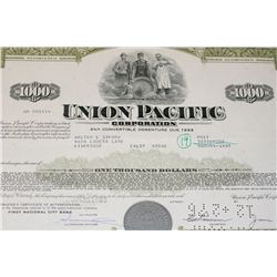 Union Pacific Corp. Stock Certificate dated 1969