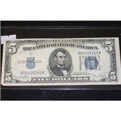 1934-D US Silver Certificate $5, Blue Seal, #R00408245A