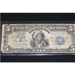 1899 US Silver Certificate $1, Blue Seal, #N25247074 Large Indian Chief