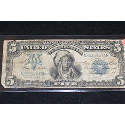 1899 US Silver Certificate $1, Blue Seal, #N25247074 Large Indian Chief