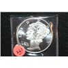 Image 1 : Silver Round "Mercury Face", .999 Fine 1 Oz.