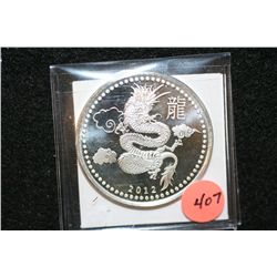 2012 Year of the Dragon Silver Round, .999 Fine Silver 1 Oz.