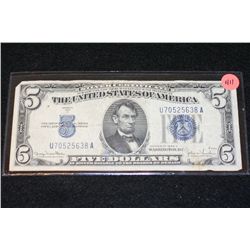 1934-D US Silver Certificate $5, Blue Seal, #U70525638A