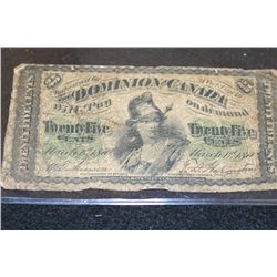 1870 Canada 25 Cent Foreign Bank Note