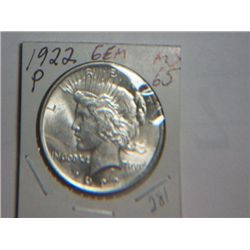 1922 P PEACE DOLLAR