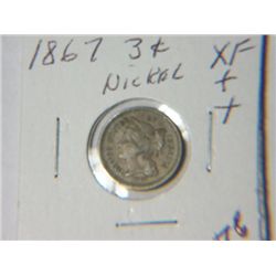 1867 3 CENT NICKLE