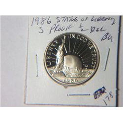 1986-S STATUE OF LIBERTY 1/2 DOLLAR