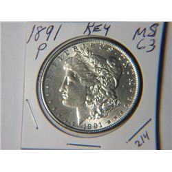 1891-P MORGAN DOLLAR