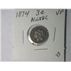 Image 1 : 1874 3 CENT NICKLE