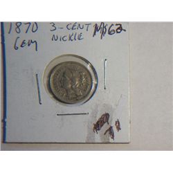 1870 3 CENT NICKLE