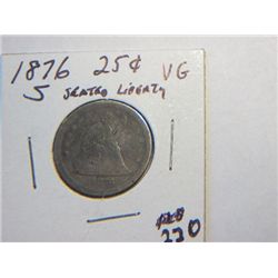 1876-S SEATED LIBERTY QUARTER