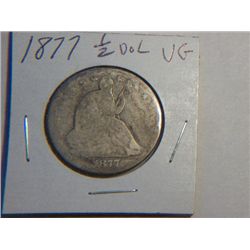 1877 SEATED LIBERTY 1/2 DOLLAR