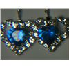 Image 1 : BLUE HEART WITH SIMULATED DIAMONDS