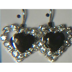 BLACK HEART WITH SIMULATED DIAMONDS