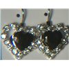 Image 1 : BLACK HEART WITH SIMULATED DIAMONDS