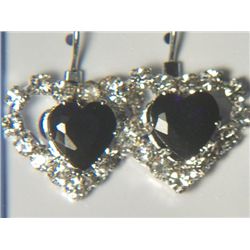 BLACK HEART WITH SIMULATED DIAMONDS