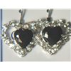 Image 1 : BLACK HEART WITH SIMULATED DIAMONDS