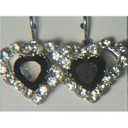 BLACK HEART WITH SIMULATED DIAMONDS