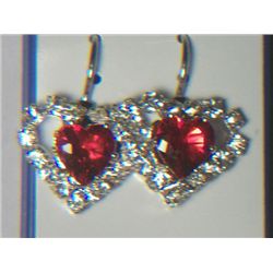 RED HEART WITH SIMULATED DIAMONDS