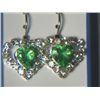 Image 1 : GREEN HEART WITH SIMULATED DIAMONDS