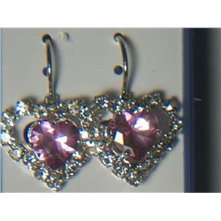 PINK HEART WITH SIMULATED DIAMONDS