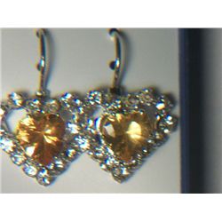 YELLOW HEART WITH SIMULATED DIAMONDS